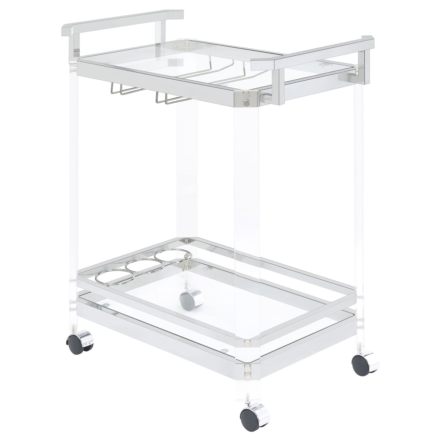 Jefferson 2-tier Glass Serving Cart Clear