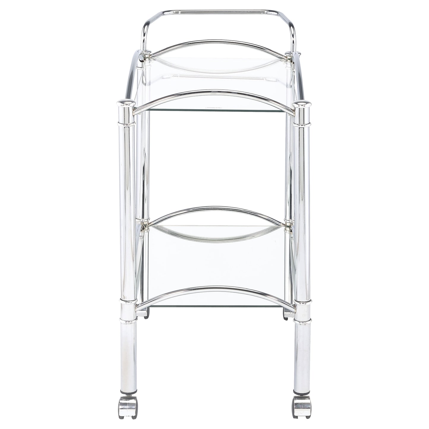 Shadix 2-tier Serving Cart with Glass Top Chrome and Clear