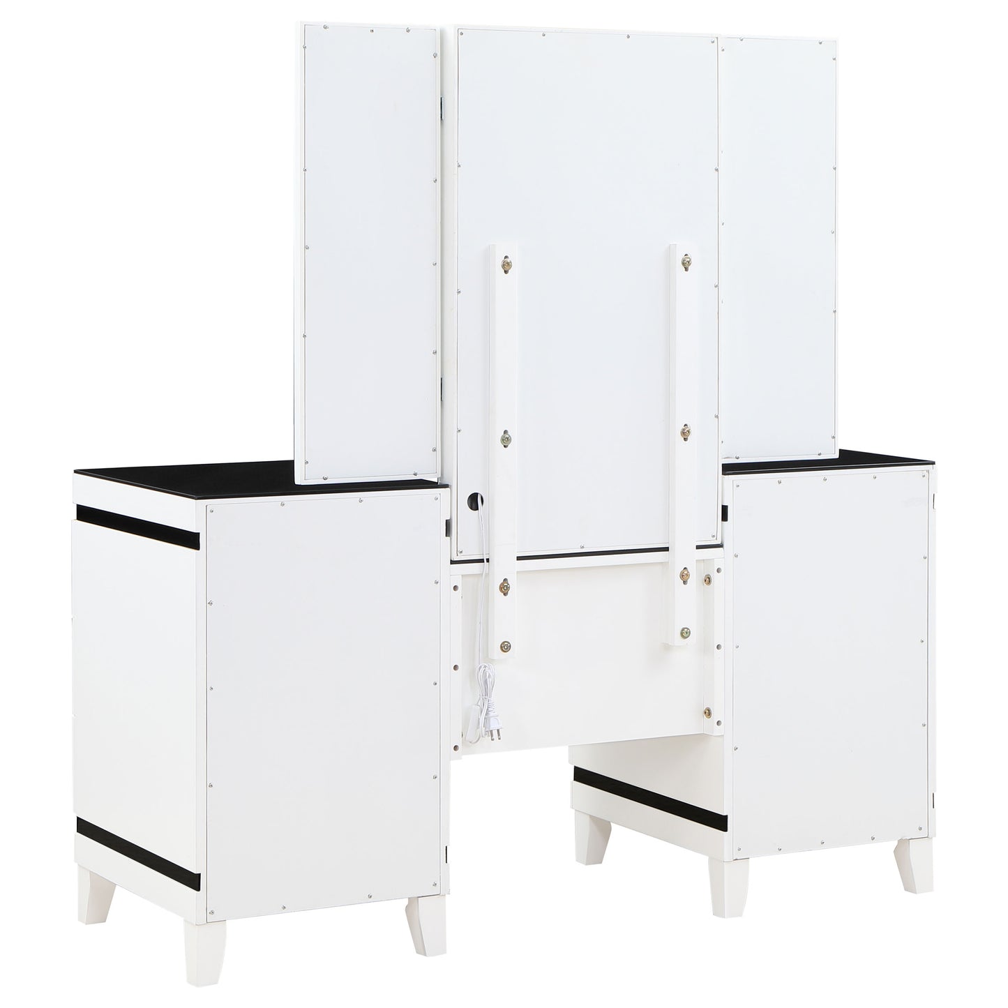 Talei 6-drawer Vanity Set with Hollywood Lighting Black and White