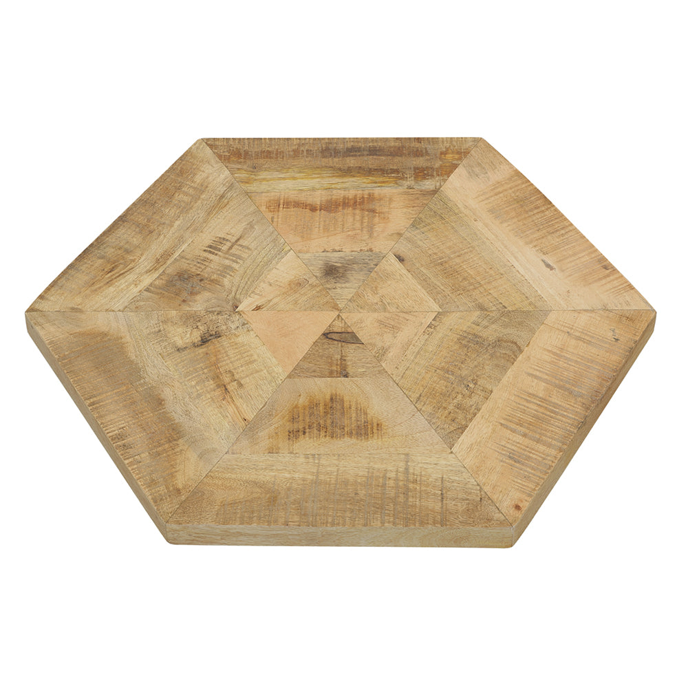 Adger 2-piece Hexagon Nesting Tables Natural and Black