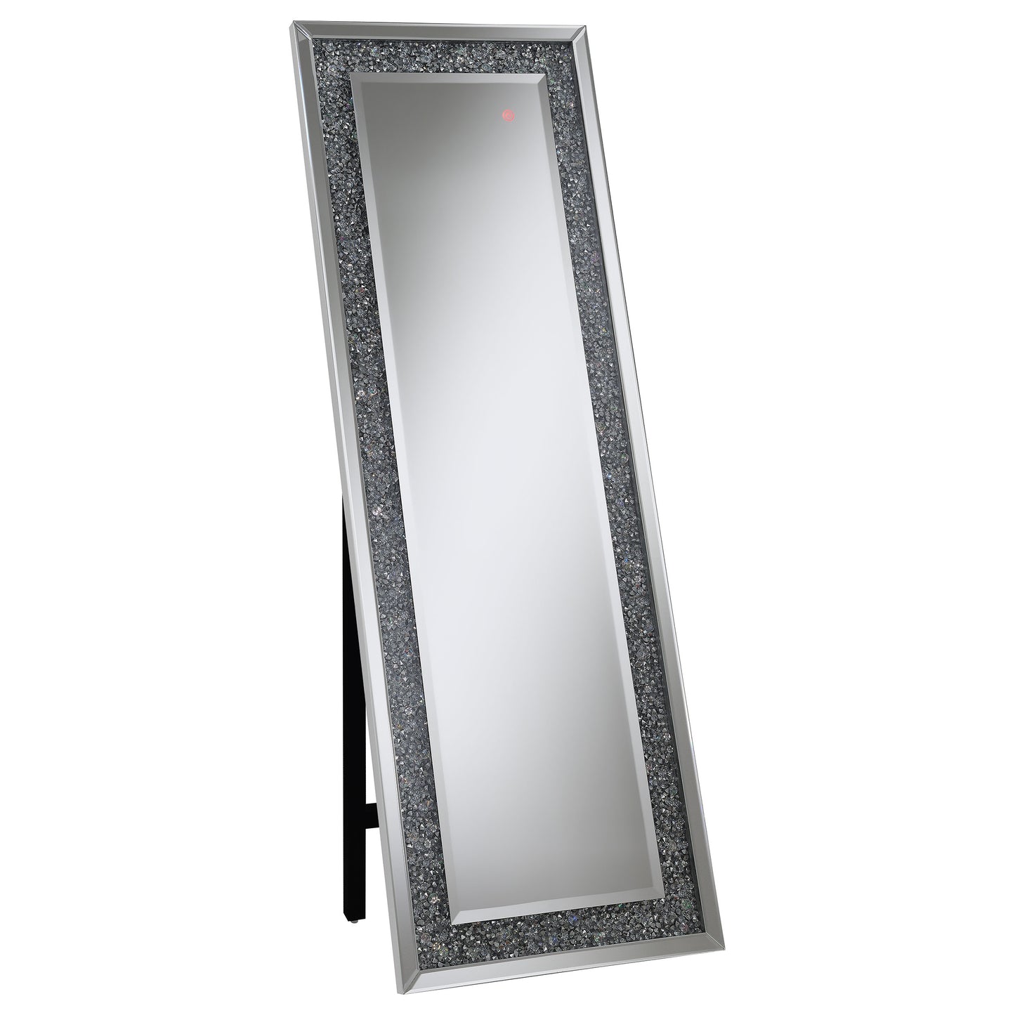 Carisi Rectangular Standing Mirror with LED Lighting Silver