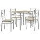 Anna Fontana 5-piece Rectangular Dining Set Brushed Silver