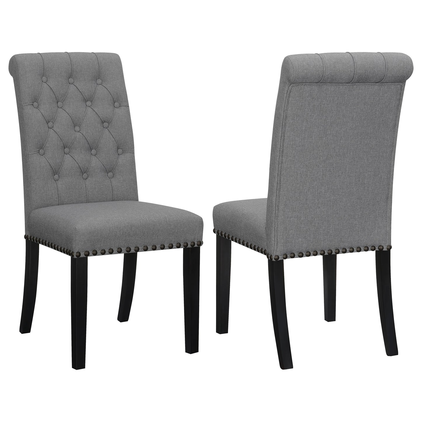 Alana Upholstered Tufted Side Chairs with Nailhead Trim (Set of 2)