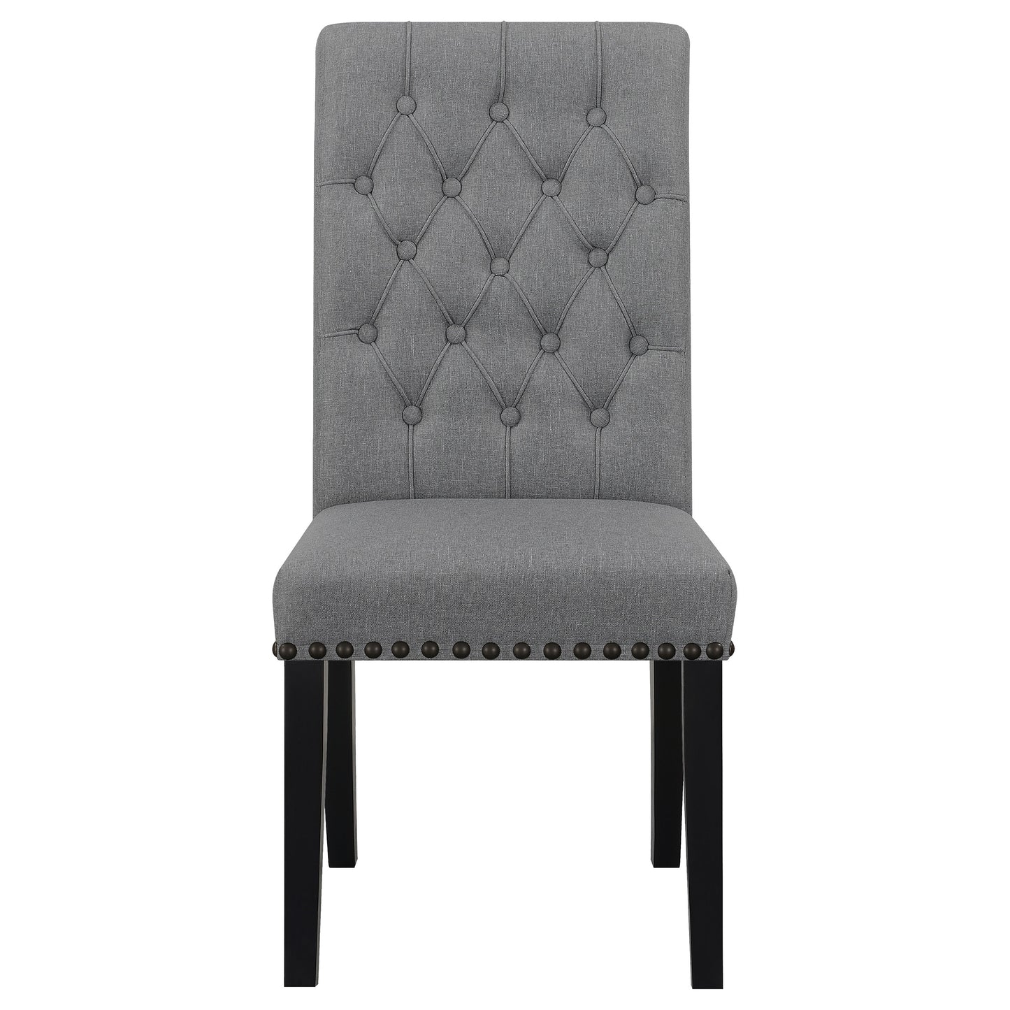 Alana Upholstered Tufted Side Chairs with Nailhead Trim (Set of 2)