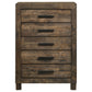 Woodmont 5-drawer Bedroom Chest Rustic Golden Brown