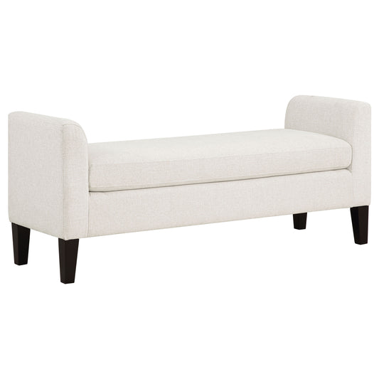 Rex Upholstered Accent Bench with Raised Arms Vanilla