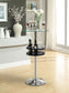 Gianella Glass Top Bar Table with Wine Storage Black and Chrome