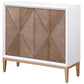 Gretchen 2-door Wood Fluted Parquet Cabinet White and Brown