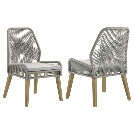 Nakia Woven Back Side Chairs Grey (Set of 2)