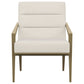 Kirra Upholstered Metal Arm Accent Chair Cream