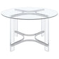 Keeling 5-piece Round Glass Top Acrylic Dining Set Chrome