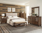 Devon 5-piece Queen Bedroom Set Beige and Burnished Oak