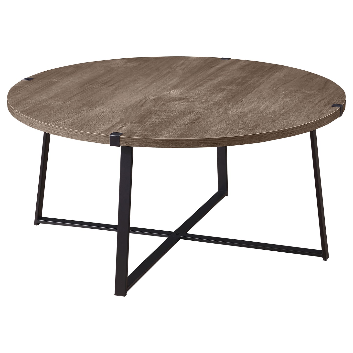 Marcus 2-piece Round Coffee and End Table Set Light Brown