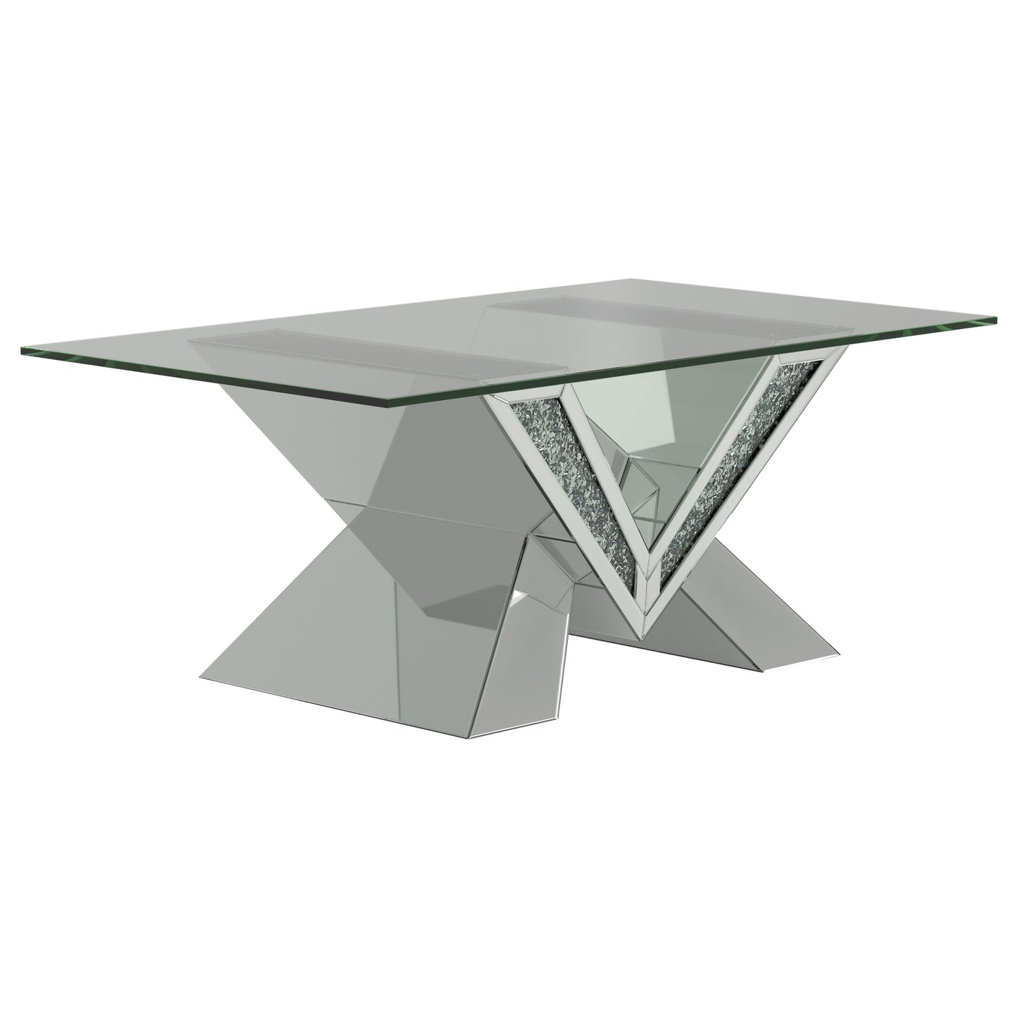 Taffeta 3-piece Mirrored Coffee and End Table Set Silver