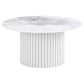 Rowena 3-piece Coffee and End Table Set White Faux Marble