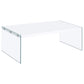 Opal 2-piece Coffee and End Table Set White High Gloss