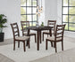 Barton 5-piece Round Wood Dining Table Set Dark Brown