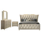 Lorient 4-piece Eastern King Bedroom Set Ivory and Camel
