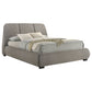 Mokena 46-inch Upholstered Queen Platform Bed Taupe