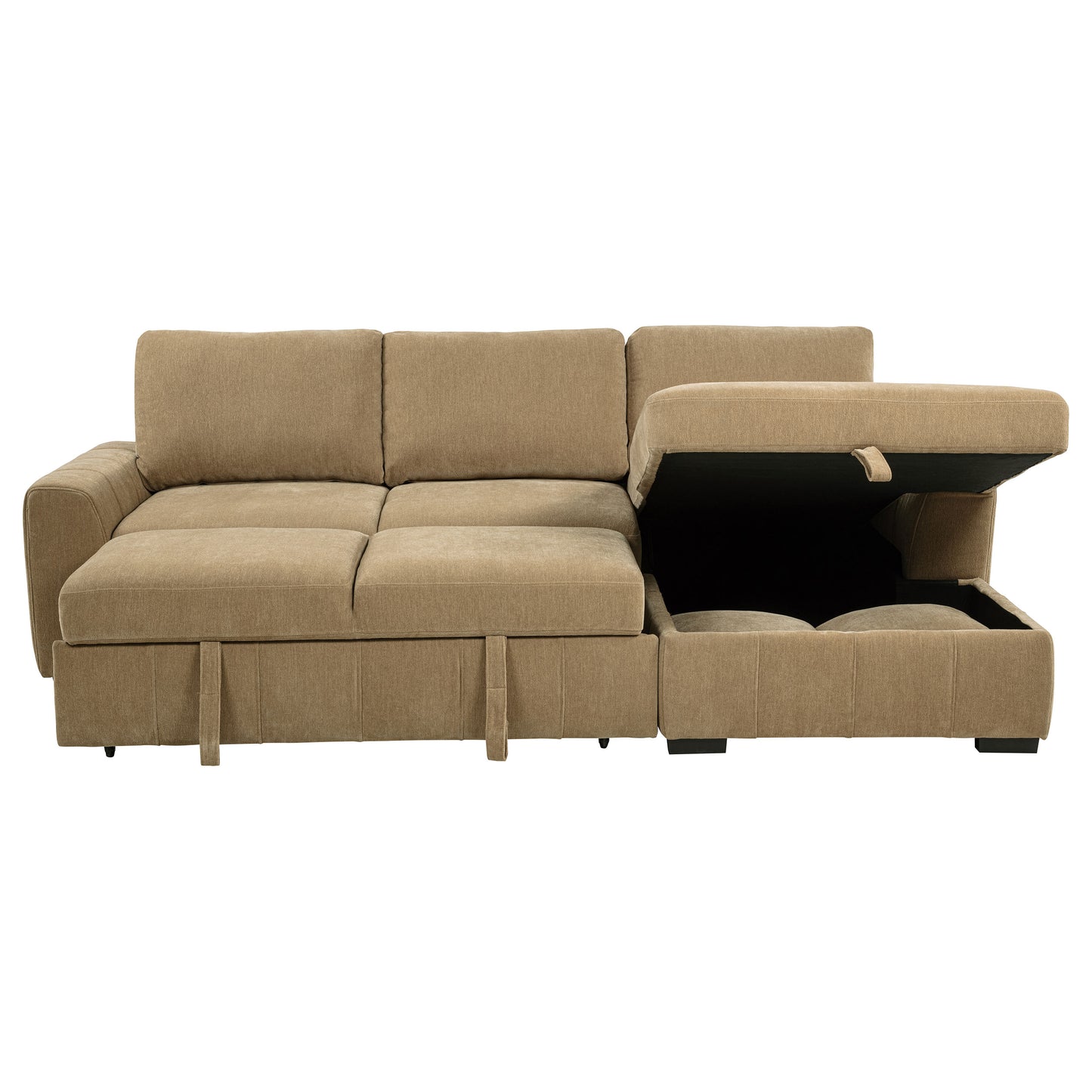Pastrana Upholstered Sleeper Sectional Sofa RAF Chaise Camel