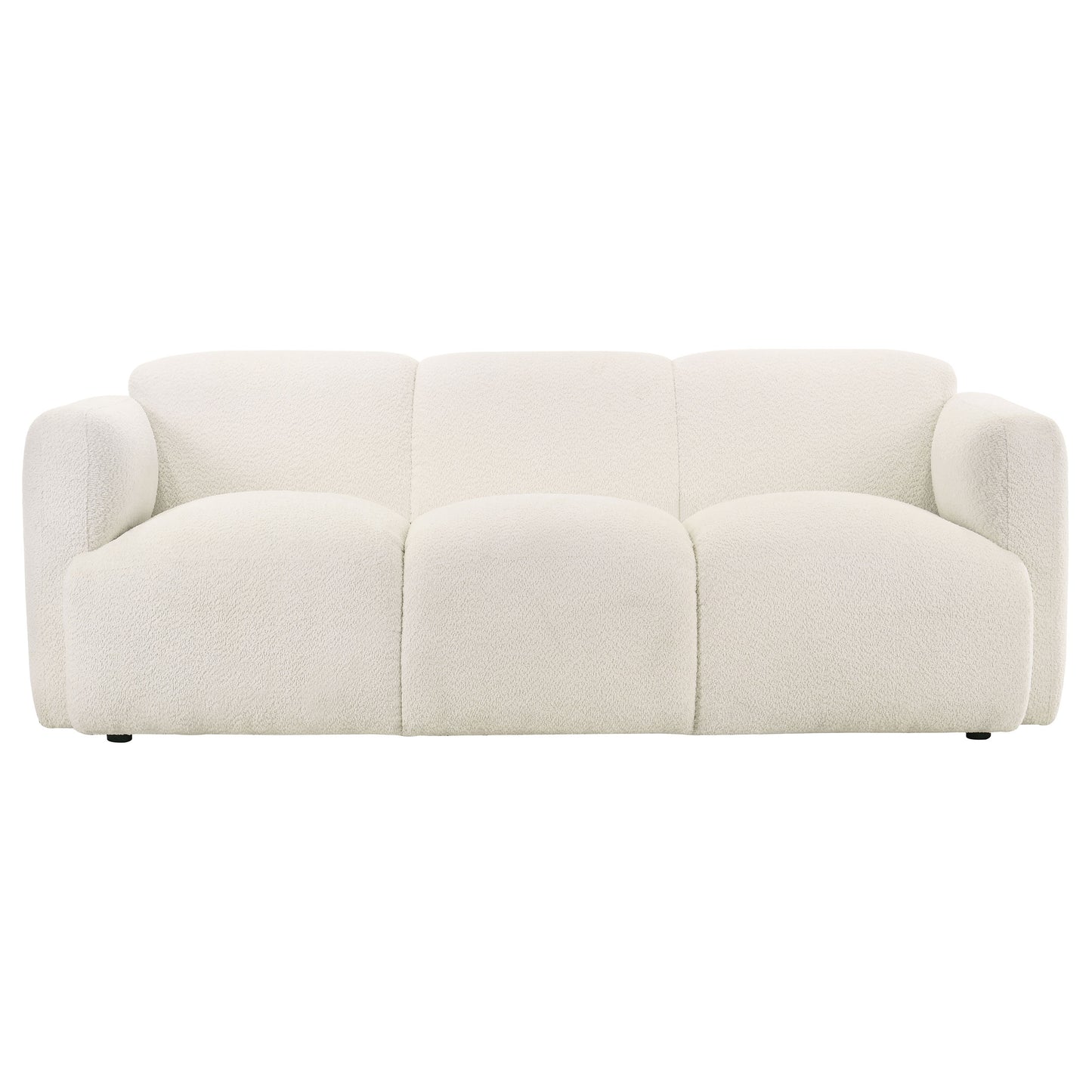 Dorset 2-piece Upholstered Round Track Arm Sofa Set White
