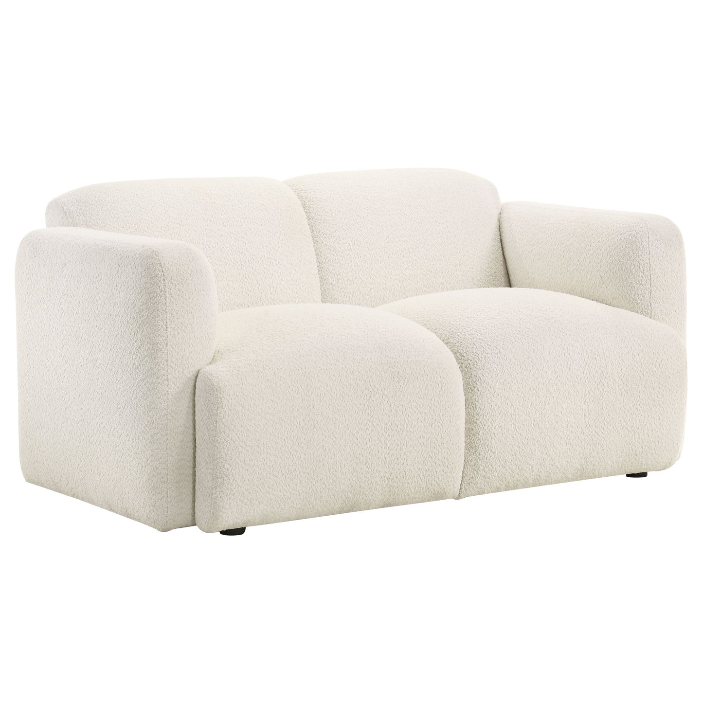 Dorset 2-piece Upholstered Round Track Arm Sofa Set White