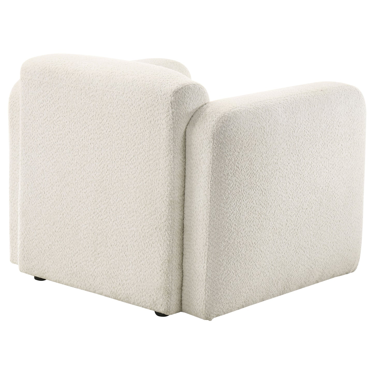 Dorset Fabric Upholstered Round Track Arm Accent Chair White
