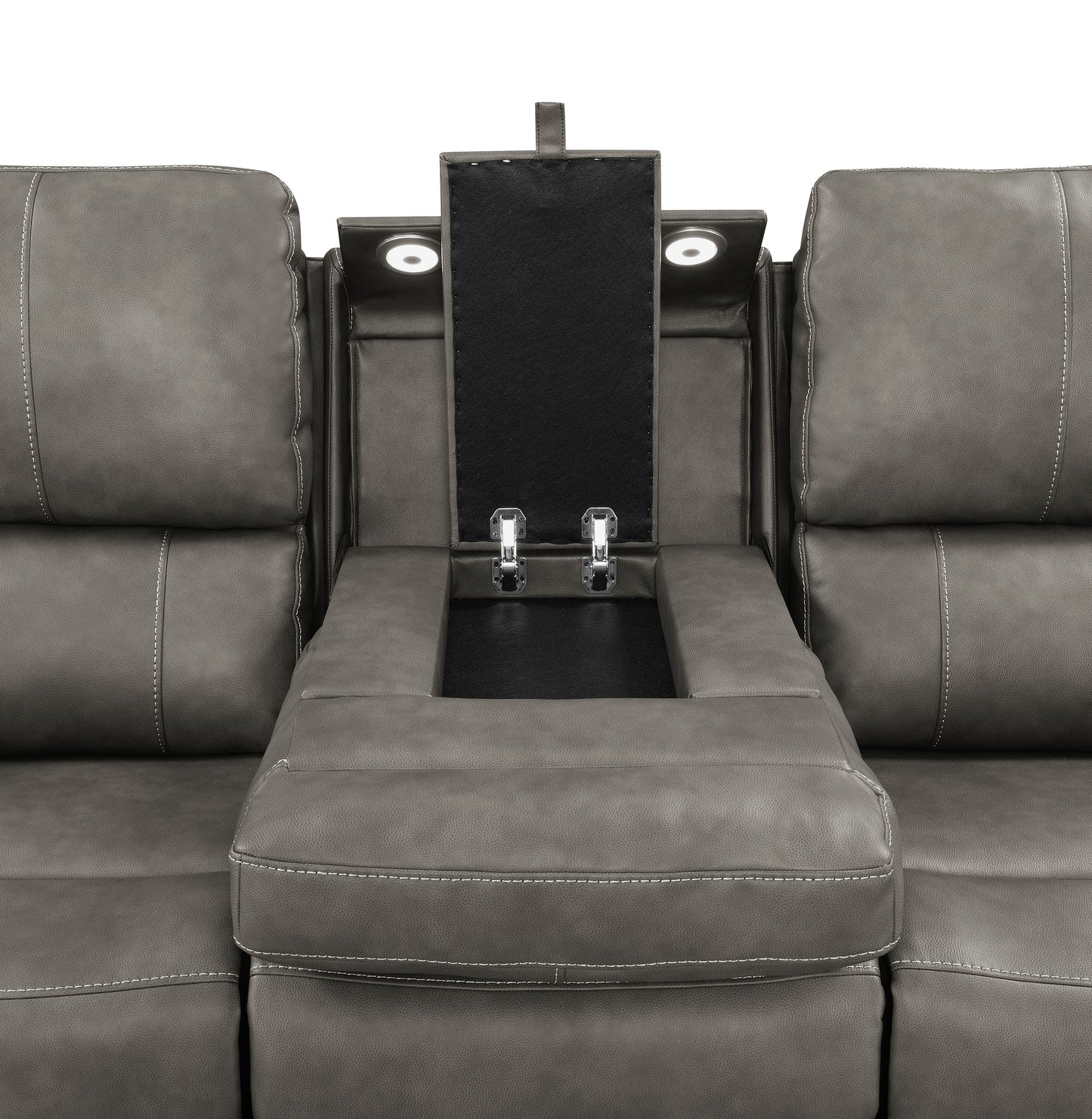 Brickston Triple Power Reclining Sofa Charcoal