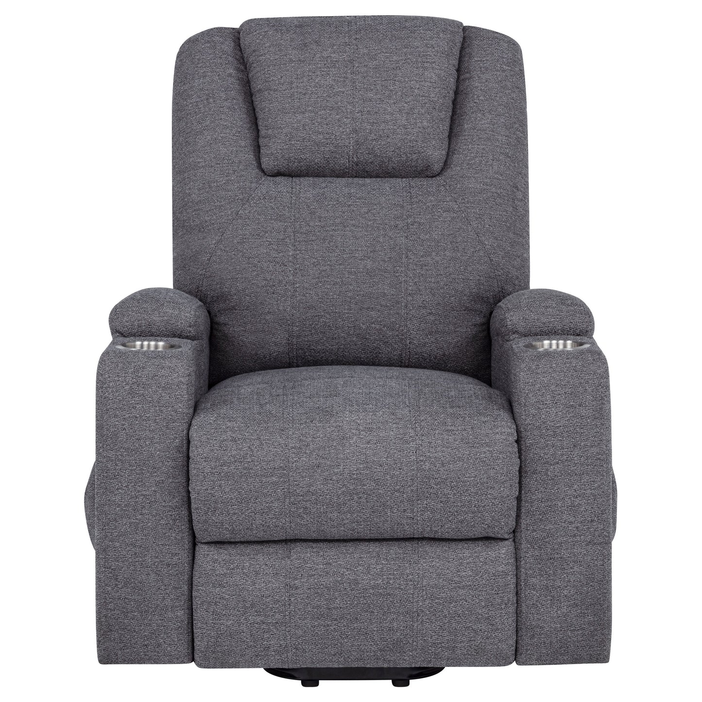 Louie Chenille Upholstered Power Lift Massage Chair Grey