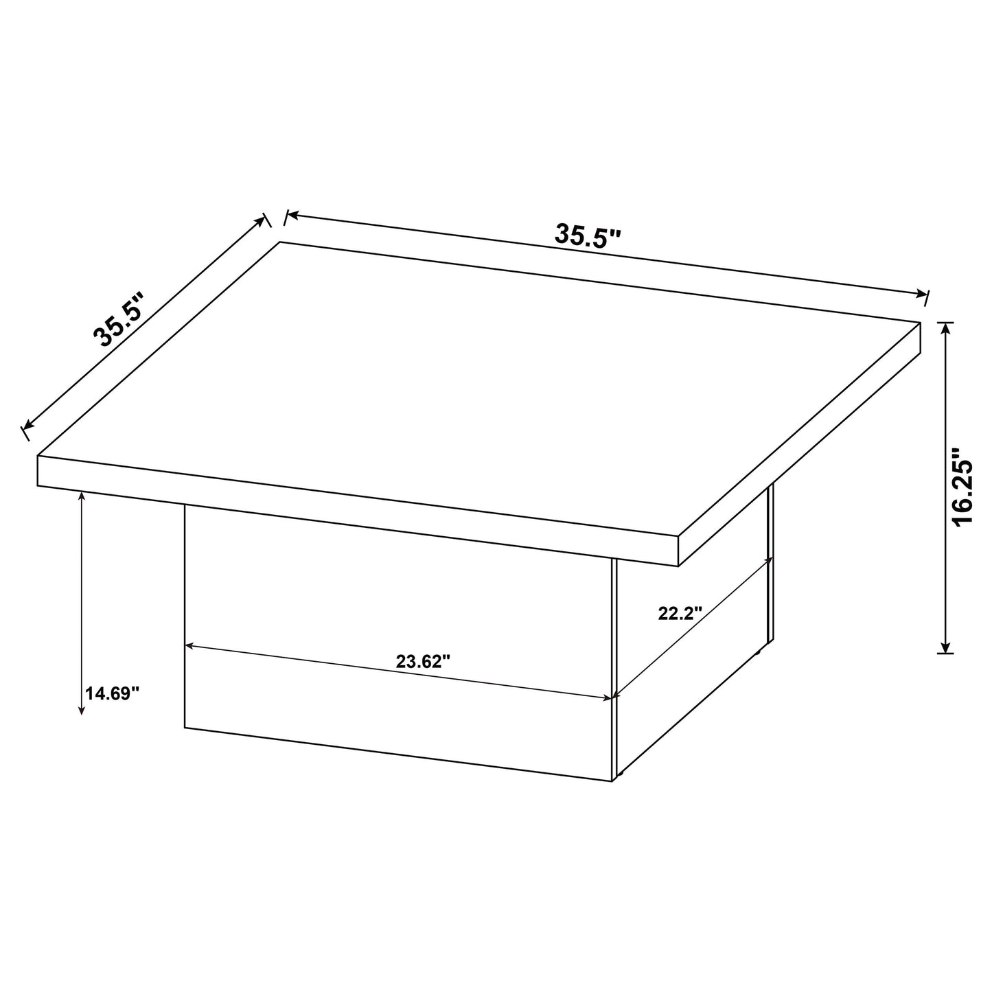 Devar 2-piece Square Coffee and End Table Set Dark Pine
