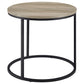 Lainey Round Occasional Side End Table Distressed Pine