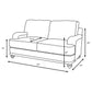 Glenn 2-piece Upholstered Sofa Set Light Grey and Blue