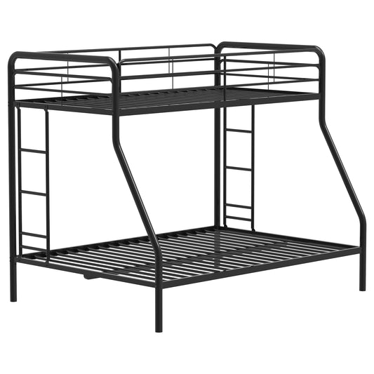 Carson Metal Twin Over Full Bunk Bed Glossy Black