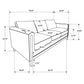 Islington 3-piece Upholstered Panel Arm Sofa Set Taupe