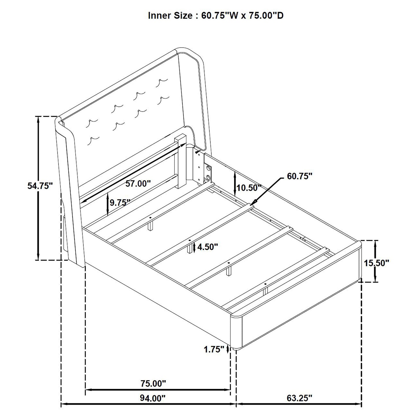 Leandro 5-piece Queen Bedroom Set Burnished Black