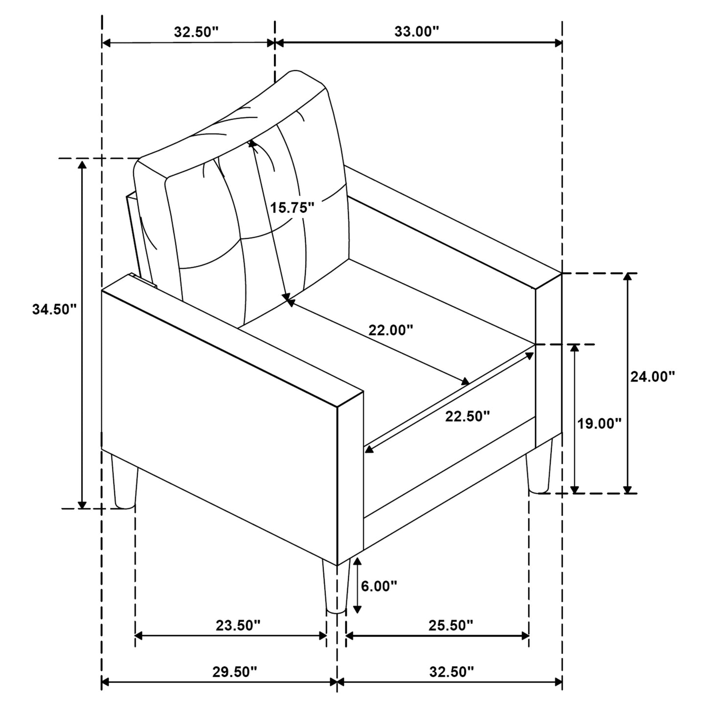 Bowen II Fabric Upholstered Track Arm Chair Steel Grey