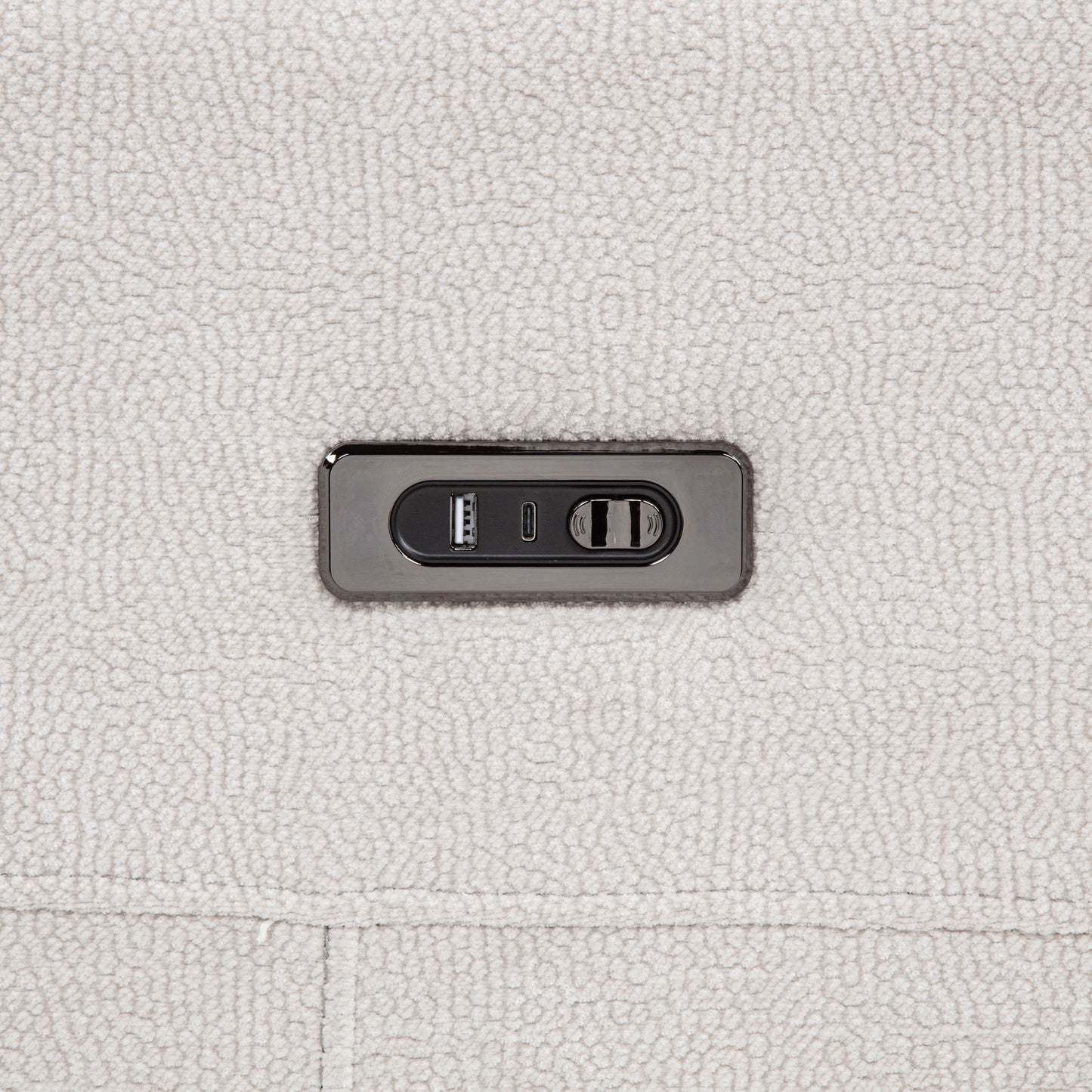 Kennett Chenille Upholstered Power Recliner Chair Ivory