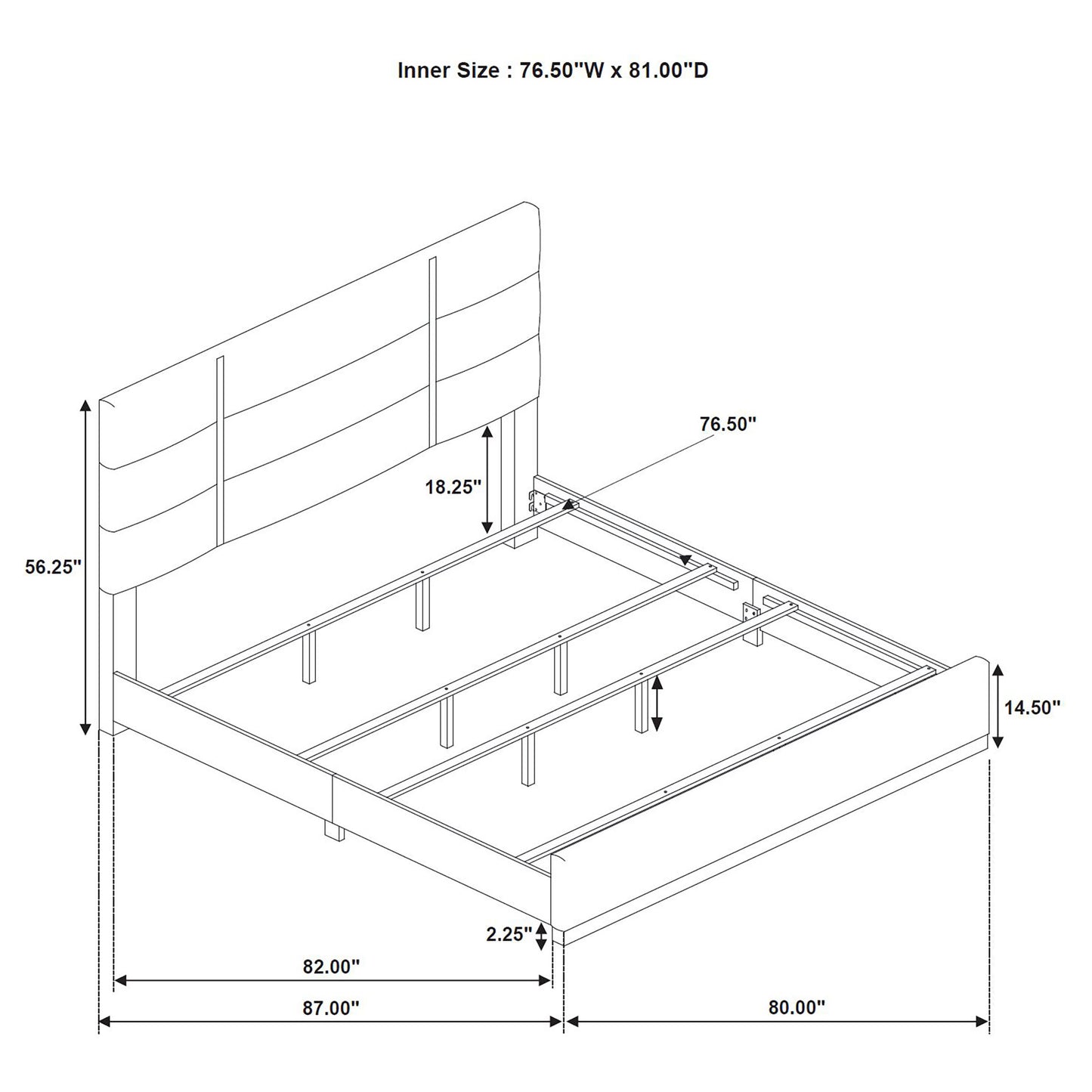 Ines 4-piece Eastern King Bedroom Set Grey and White High Gloss