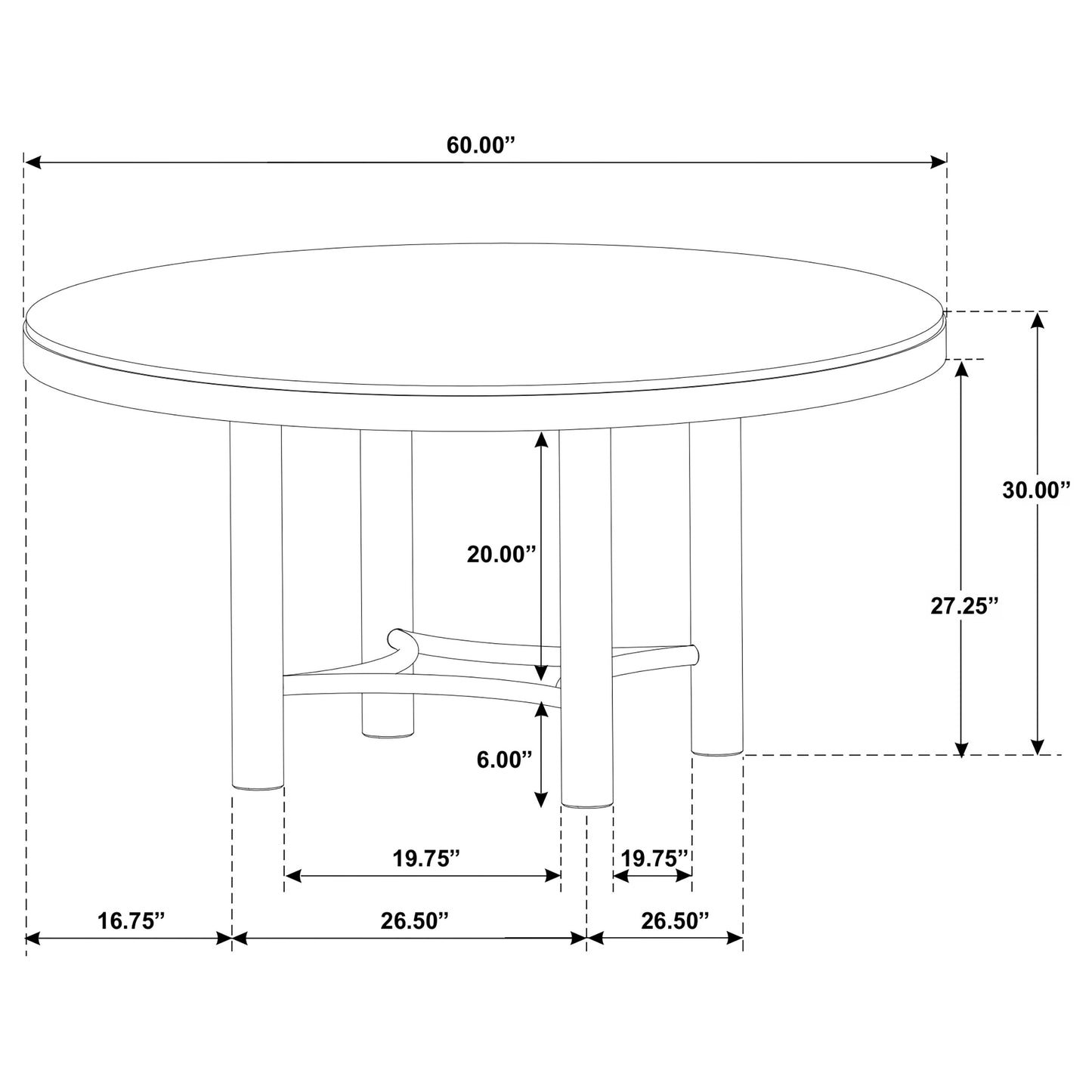 Arini 7-piece Round Dining Room Table Set Sand Wash