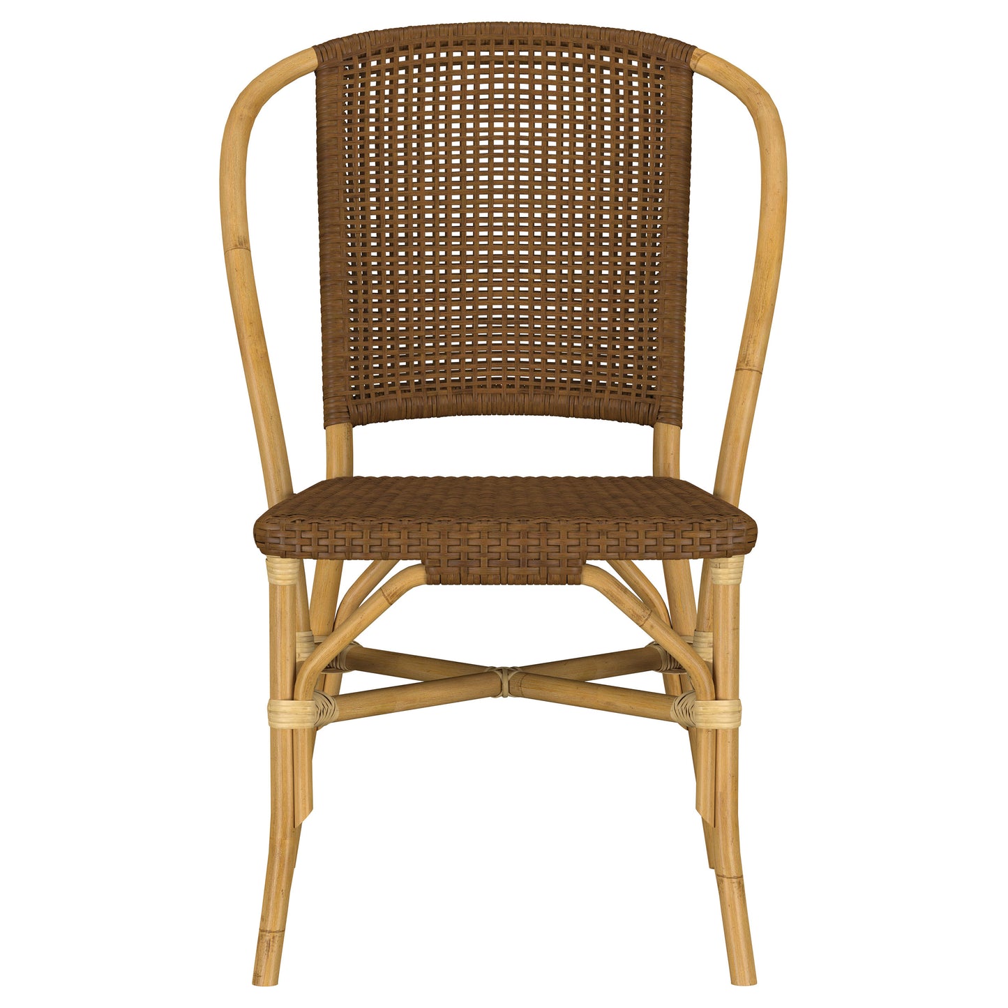 Lexley Woven Rattan Dining Side Chair Brown (Set of 2)
