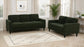 Ruth Fabric Upholstered Track Arm Loveseat Matcha Green