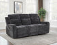 Kennett Chenille Upholstered Power Reclining Sofa Dark Grey