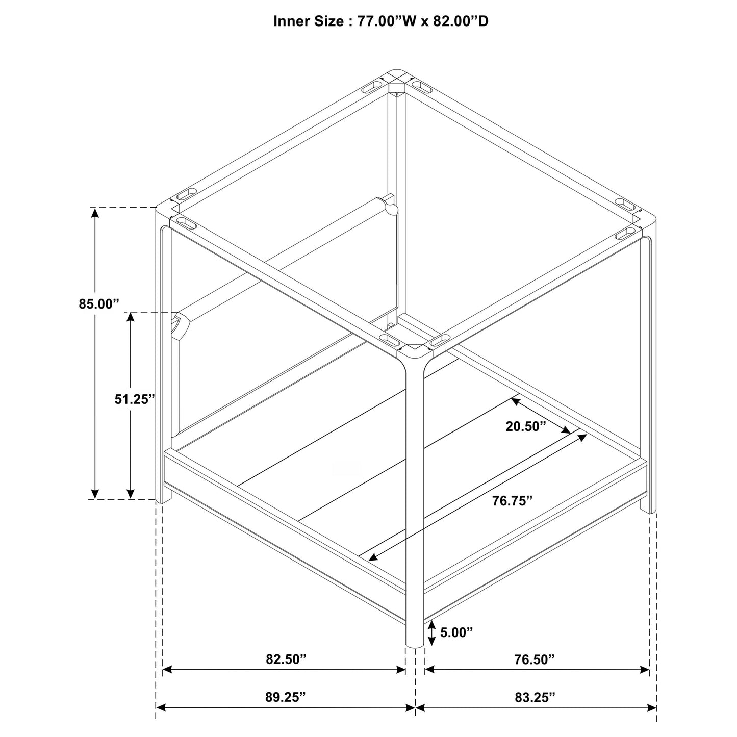 Solano 85-inch Eastern King Canopy Bed Weathered Mango