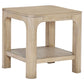 Solano Square Wood Side End Table with Shelf Weathered Mango