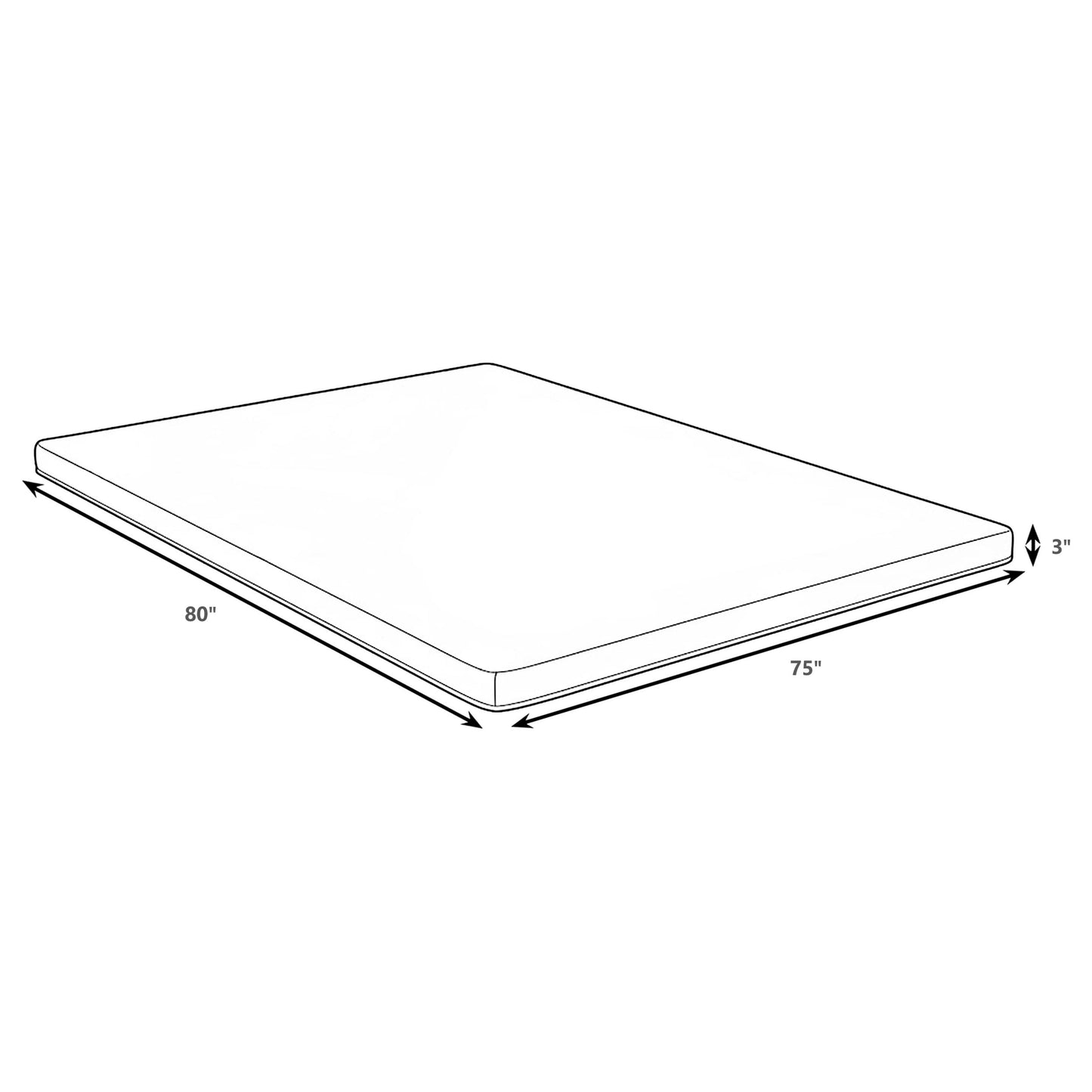 Cascade 3-inch Eastern King Cool Memory Foam Mattress Topper