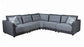 Seanna 5 Piece Sectional in Two Tone Grey Chenille