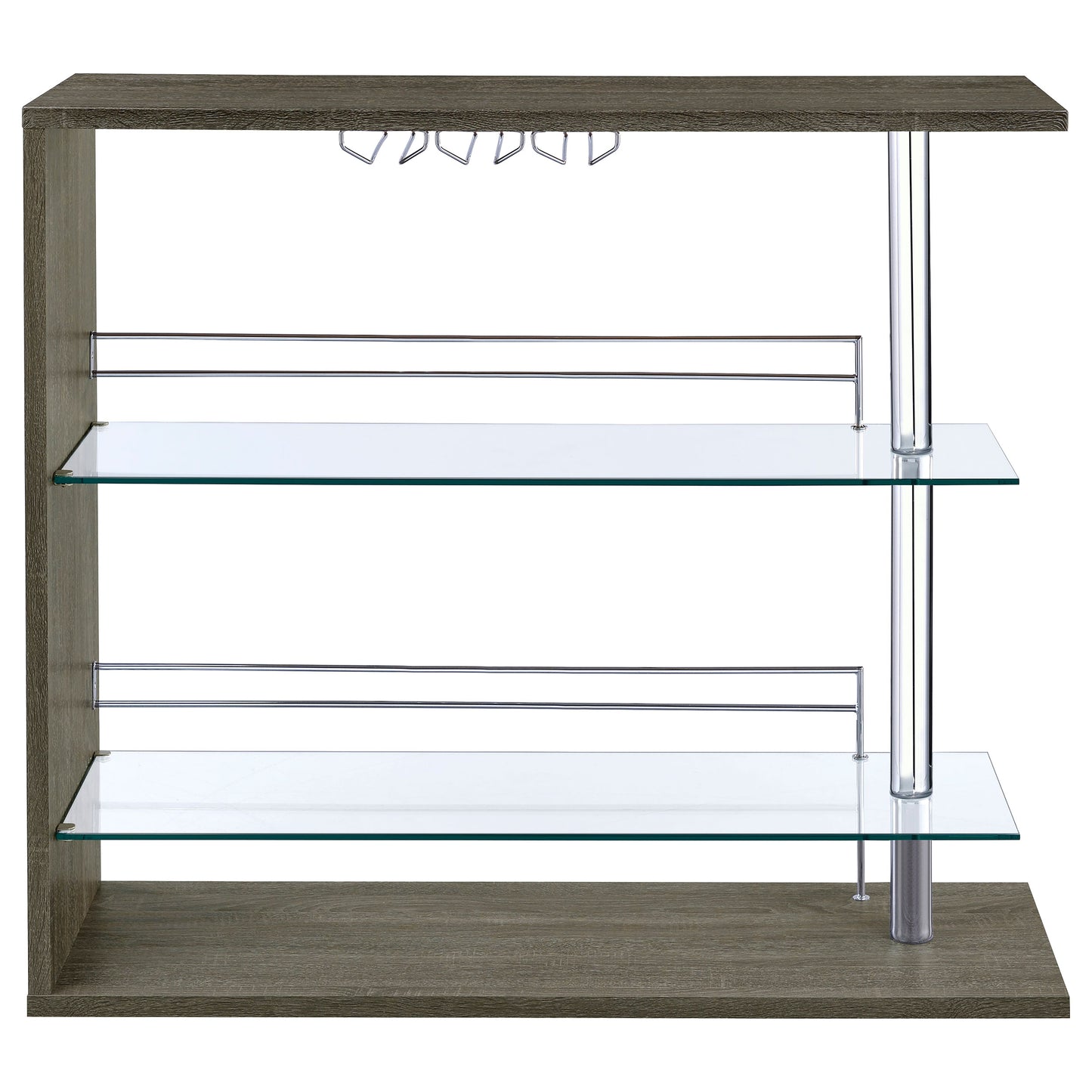 Prescott Rectangular 2-shelf Bar Unit Grey