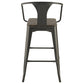 Cavalier Wooden Seat Bar Stools Dark Elm and Matte Black (Set of 2)