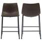 Michelle Armless Counter Height Stools Two-tone Brown and Black (Set of 2)
