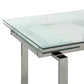 Wexford Glass Top Dining Table with Extension Leaves Chrome